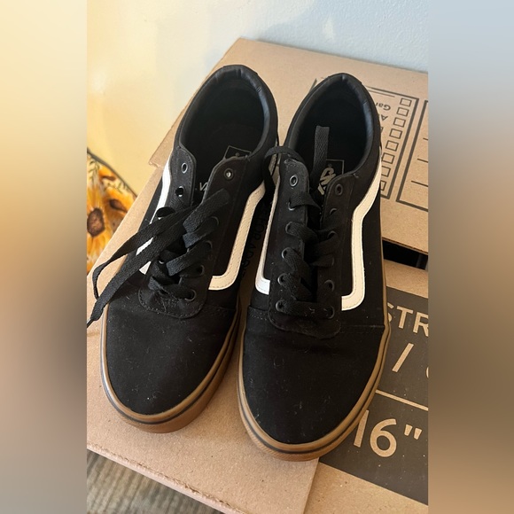 Vans Shoes Black Canvas Vans With Brown Gum Sole Poshmark